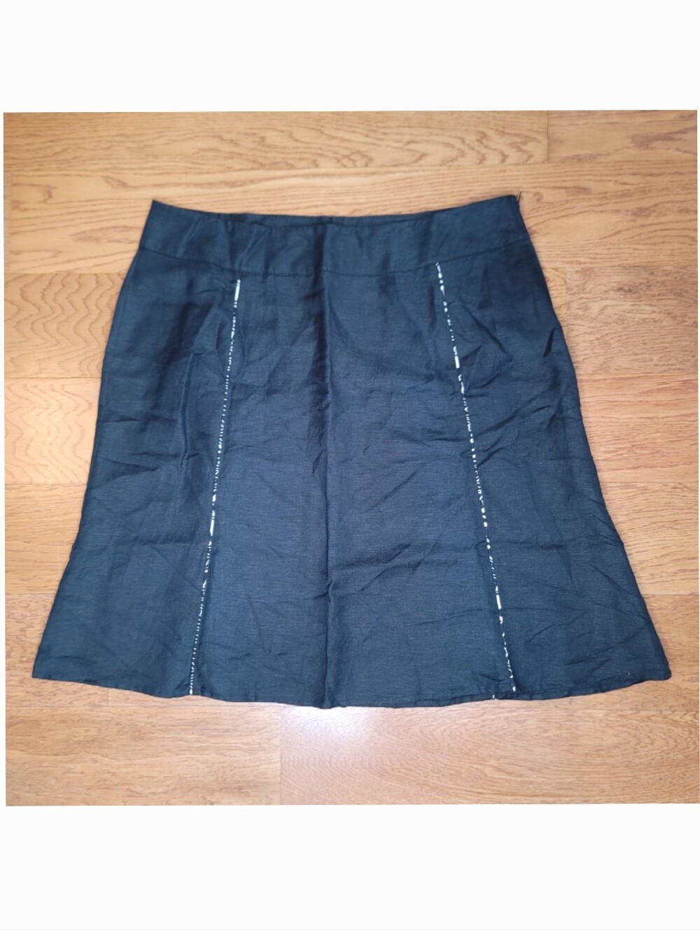 Christopher & Banks Skirt Black Linen Rayon Size 14